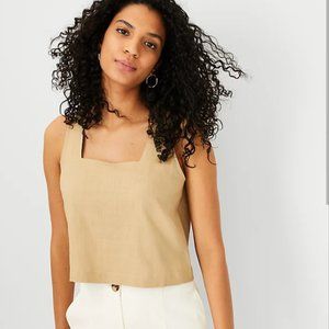 Ann Taylor Linen Blend Square Neck Top